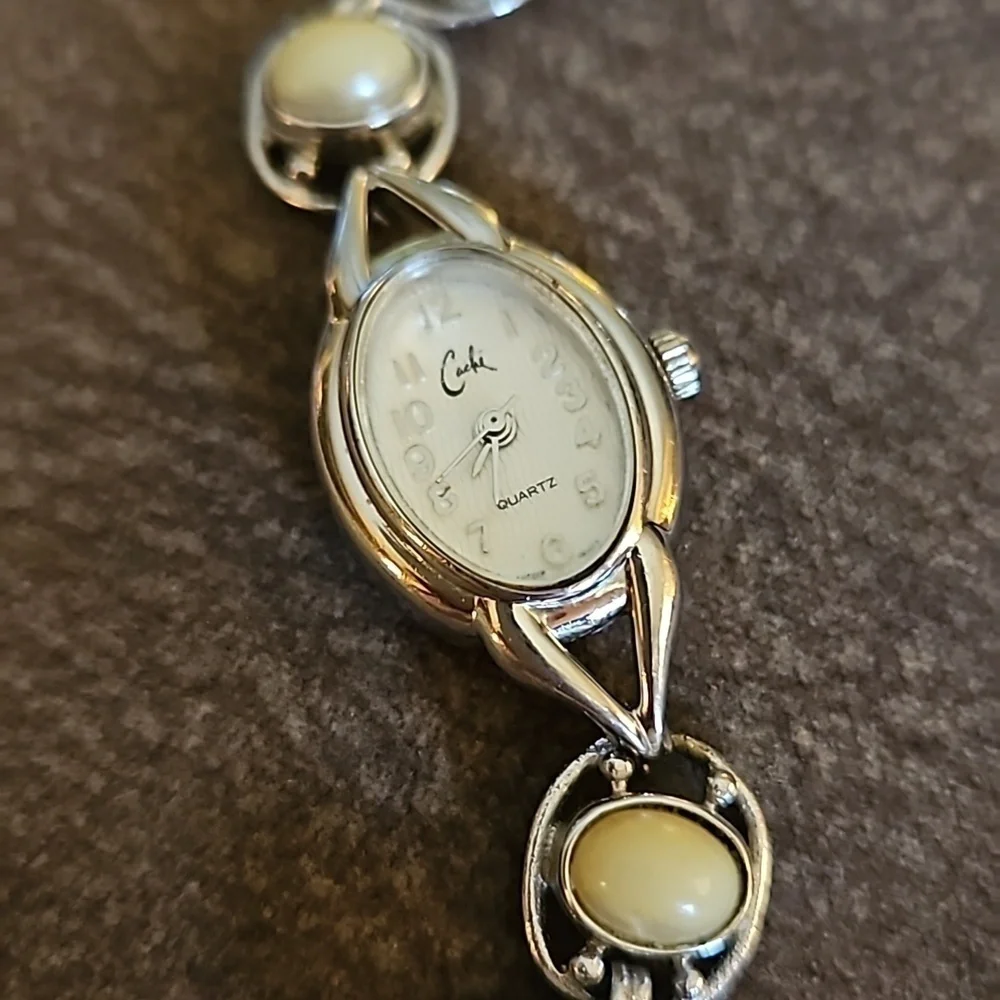 CACHE Pearl Link Bracelet Watch